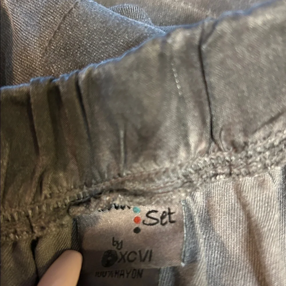 XCVI wide leg distressed drawstring wide leg pants medium gray - Picture 8 of 11